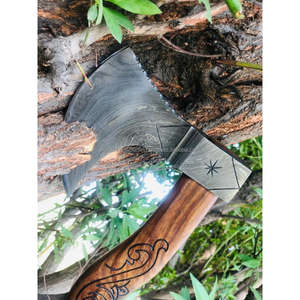 Tomahawks de acero de Damasco de alta calidad, multiusos, para acampar, caza, mango de acero de Damasco plateado, precio de fábrica personalizado, la mayoría - Product Image 2