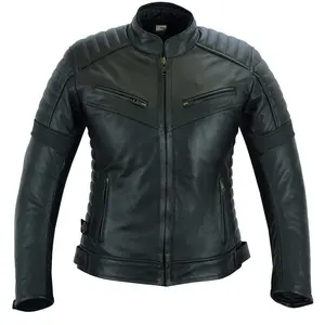 Men's Genuine Leather Jacket Black Biker Bomber <b>Coat</b> <b>Warm</b> <b>Waterproof</b> Breathable Eco-Friendly for Casual Riding Daily - Product Image 6