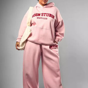 ชุดวอร์ม2ชิ้นสำหรับผู้หญิงชุดวอร์ม100% ผ้าคอตตอนออร์แกนิกชุดวอร์มเสื้อสวมหัวออกแบบได้ตามที่ต้องการ - Product Image 1