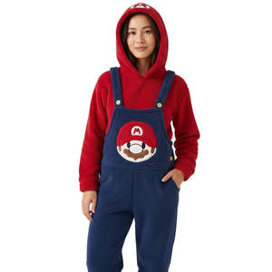 Pijama de Felpa con Estampado de Super Mario Bros, Suave y Transpirable, con Spandex, para Verano e Invierno, Talla Única XL, Ropa de Casa ODM - Product Image 1