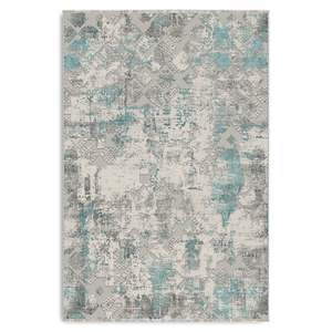 Netline Home Elevated Lattice Bright Blue Geometric <b>Washable</b> <b>Rug</b> - Product Image 2