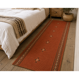 Tapis de couloir marocain fait main, lavable, motif diamant, style kilim, moderne, luxueux, abstrait, pour adolescents - Product Image 4