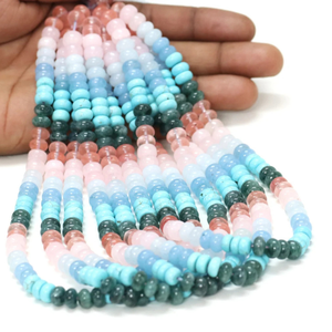 Cuentas Redondas de Cuarzo Multicolor: Joyería de Piedras Preciosas Lisas AAA (7-8 mm) - Product Image 1