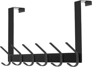 Heavy Duty Black Metal Door <b>Hook</b> Coat Robe Hats Clothes <b>Towels</b> Hanging Bathroom Organiser Rack Iron Door Hanger Holder - Product Image 4