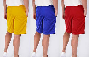 กางเกงขาสั้นเล่นกีฬาสำหรับผู้ชายกางเกงขาสั้นเล่นกีฬาผ้าตาข่ายออกกำลังกายในยิมกางเกงบาสเก็ตบอลมีกระเป๋า5แพ็ก - Product Image 3