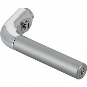 Manija de puerta de aluminio Bremen 1505, pieza para orificio HOPPE HOPPE F49/F9-2, color acero mate, cuadrada, 8mm, DIN, ganchos y rieles izquierdo/derecho - Product Image 2