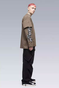 Camiseta Techwear de talla grande para hombre, ropa informal táctica Cyberpunk blanca con bolsillos impermeables, estilo Ninja - Product Image 6