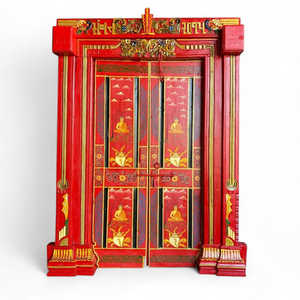 Porte en bois massif vintage, décoration artisanale, design traditionnel pour salon, chambre à coucher, salle à manger, bureau à domicile, prix de gros - Product Image 4