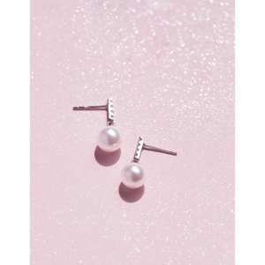 Orecchini di perle in argento sterling 925, regalo di Natale con scatola, elegante design E04 - Product Image 4