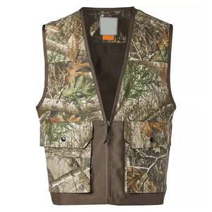 Gilet de chasse en polyester 100% extensible et résistant, col en V, grande poche, logo personnalisé, gilet de tir - Product Image 6