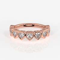 Bague de mariage en or 9K avec moissanite incolore D-E de 0,93 carat, taille cœur excellente/brillante, sertie à griffes, plaquée rhodium
