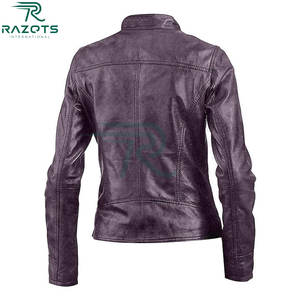 Chaqueta de Cuero de Oveja para Mujer, Diseño Personalizado, Talla Grande, Chaqueta de Motociclista Impermeable, Chaqueta de Invierno con Peluche, Ropa de Talla Grande - Product Image 4