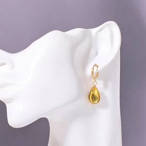 Pear Rose Quartz Gemstone Hoop <b>Earrings</b> - 925 Sterling Silver <b>Drop</b> <b>Earrings</b> - Handmade <b>Fashion</b> <b>Earrings</b> Jewelry - Product Image 2