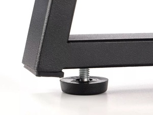 Mesa central redonda de Metal con diseño personalizado, Base de red de poliratán y tapa de madera con acabado Natural para sala de estar - Product Image 5