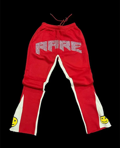 กางเกงโอเวอร์ไซส์สำหรับผู้ชายพิมพ์ลาย3D ผ้าฟลีซกางเกงขาบานแบบเรียงซ้อนสำหรับชายและหญิง - Product Image 2