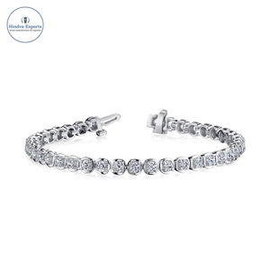 Pulsera de Tenis con Diamantes Cultivados en Laboratorio, Corte Brillante Redondo de 1.97ct, Estilo Vintage, Certificación IGI, Oro de 14K, Regalo de Compromiso para Mujer - Product Image 1