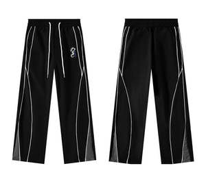 Wholesale <b>Mens</b> Harem Track Pants Canvas Heavyweight Fabric Stretch Fit Stack Hem High Waist Vintage Style - Product Image 6