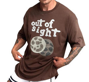 Haute qualité hommes coton été 3D mousse bouffée impression col rond T-Shirts manches courtes surdimensionné mélange de coton personnaliser chemises - Product Image 4