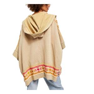 Poncho con Cappuccio da Donna Free People Marrone a Maniche 3/4, Taglia XS, in Tessuto Lavorato a Maglia Traspirante - Product Image 2