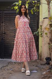 Robe d'été décontractée pour femme en coton avec imprimé floral chic Confort et style ultimes en rose pour le temps ensoleillé WCD14 - Product Image 4