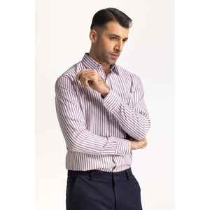 Camisa de Vestir y Casual a Rayas para Hombre, 100% Algodón, Antiarrugas, Popelina y Chambray MN-FS-YD24-133 - Product Image 1