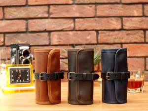 ALW OEM Custom Multi-function Genuine Leather Travel <b>Watch</b> Roll Storage Bag With Multi Pockets - Product Image 5