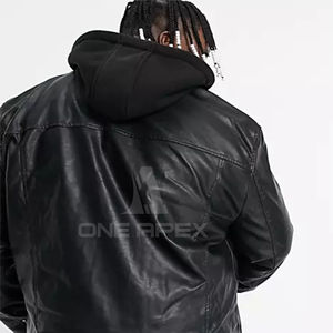 Veste en cuir personnalisée de haute qualité pour hommes du Pakistan Veste de moto en toile de style High Street Qualité la plus populaire pour les hommes - Product Image 2