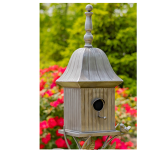 Elegante Casa de pájaros de metal | Decorativo Gris Spire Diseño Exterior Jardín Arte Pájaro Hogar Precio al por mayor - Product Image 1