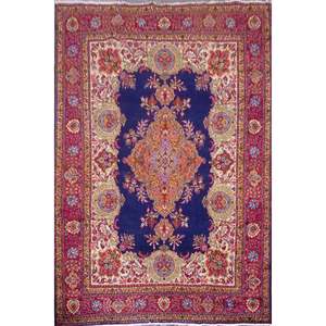 Persian Hand Knotted Persian, Tabriz Rugs, Traditional Floral, Natural Vegetable Dyes, <b>Wool</b> & Cotton, 12'10 X 10', Panr573 (<b>Red</b> - Product Image 1