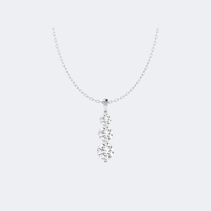 Collar solitario con diamantes redondos engastados en punta de 3.00 quilates - Product Image 2