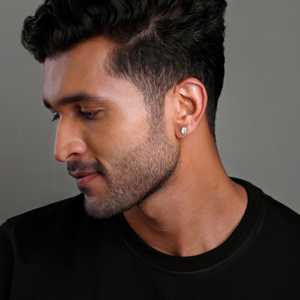 Stud chapado en oro prístino de plata de moda para él con número de topacio en forma de corazón patrón princesa corte fiestas bodas regalos - Product Image 3