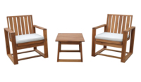 Ensemble de meubles d'extérieur en bois d'acacia d'origine 100% de qualité supérieure Design moderne Style Floride 1pc Table 2pcs Chaises pour Restaurants