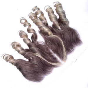 Paquetes de color hinchable Ombre de cabello crudo de alta calidad con frontal y paquetes para hacer pelucas - Product Image 3