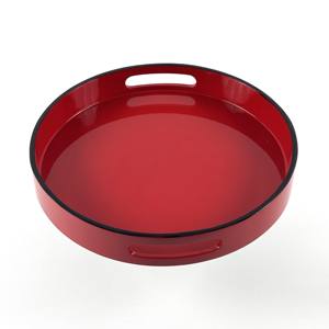 ถาดเสิร์ฟ MDF ทรงกลมทำด้วยมือเคลือบแล็กเกอร์ผิวมันอย่างยั่งยืนและมีสีสันสำหรับตกแต่งบ้าน - Product Image 2