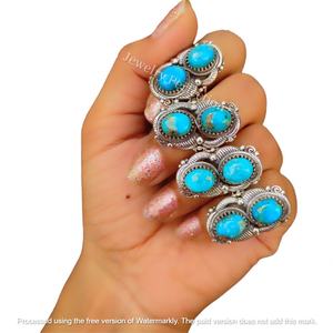 Anillos de Turquesa Natural de Arizona Chapados en Plata de Ley 925 al por Mayor, Joyería Fina de Acero Hecha a Mano, Última Moda en Tendencia - Product Image 4