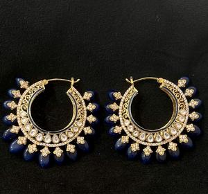 ต่างหูทองชุบคุณภาพดีที่สุด สไตล์ดั้งเดิมแบบคันดัน สำหรับงานแต่งงานและงานปาร์ตี้ คอลเลคชั่นสำหรับผู้หญิงและเด็กผู้หญิง - Product Image 2