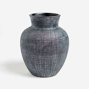 Set of 2 Acube Industries Modern Iron Glazed Gray <b>Vases</b>-Festival Home Decor Custom Size - Product Image 2