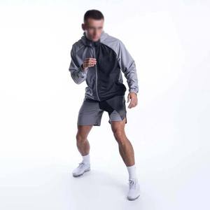 High Street Plus Size Ensembles pour hommes du Pakistan Coupe-vent à capuche et court 2 pièces Survêtements Polyester Conception personnalisée - Product Image 3