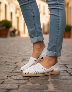 Mocassins en cuir tissé pour femmes, chaussures plates à enfiler, respirantes, antidérapantes, chaussures de marche décontractées - Product Image 3