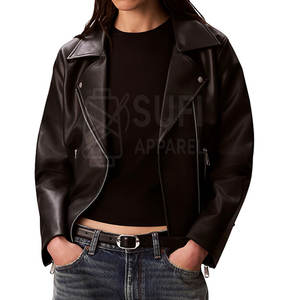 Nouvelle conception SUFI APPAREL Vestes en cuir véritable pour femmes Haute qualité Écologiques Coupe-vent Motif uni Hiver Texture lisse - Product Image 1