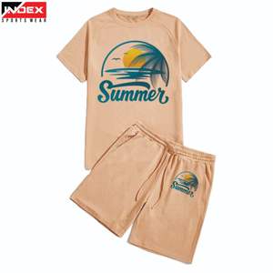 Conjunto de Camiseta y Pantalones Cortos para Hombre, Algodón Premium, Atuendo de Verano, Ropa Casual Transpirable - Product Image 1