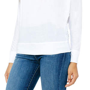 T-Shirt décontracté à manches longues et épaules dénudées pour femmes, 65% polyester 35% coton 32 simple 3.7 oz - Product Image 6