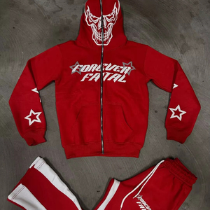 2025 High Quality Custom Logo Puff Print Sweatshirt Hoodie Tracksuit Men Sportswear Tracksuit Sweatsuit Hoodie <b>Sweatpants</b> <b>Set</b> - Product Image 1