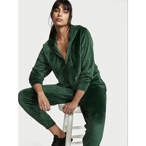 Ensemble de survêtement 2 pièces en polaire pour femme moderne, uni, respirant, confortable, avec fermeture éclair, pantalon confortable, poches, poignets, hiver, plusieurs - Product Image 1