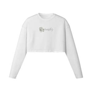 เสื้อสเวตเตอร์ลำลองสำหรับผู้หญิงคอลเลคชั่นใหม่ฤดูใบไม้ร่วงเสื้อยืดครอปพิมพ์โลโก้ตามสั่ง - Product Image 3