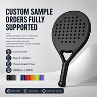 Raqueta de Pádel JAS 3K Carbono Ligera Flexible para Principiantes, Personalizada, OEM, Muestra de Fábrica, Forma de Lágrima, Diamante, Redonda