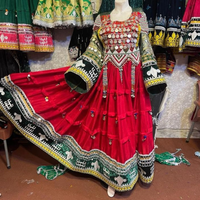 Robe Afghane Grande Taille Nouveaux Modèles Très Vendus pour Femme, Style Tribal Kuchi, Fête Bohème, Broderies Vintage, Appliques, Longueur Cheville