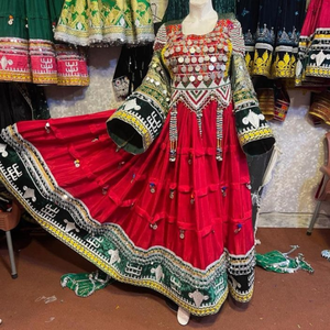 Robe Afghane Grande Taille Nouveaux Modèles Très Vendus pour Femme, Style Tribal Kuchi, Fête Bohème, Broderies Vintage, Appliques, Longueur Cheville - Product Image 2