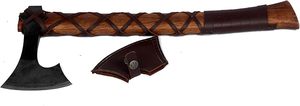 ขวานไวกิ้งแท้ทำมือจาก THEWIZCRAFTS ใบมีดเหล็กแข็งตีขึ้นรูปด้วยมือ ด้ามจับหุ้มหนัง ขนาด 18 นิ้ว - Product Image 5