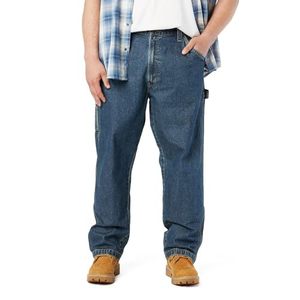 Pantalon de sport en jean pour homme, coupe droite, décontracté, tendance, ample, avec poches et design unique en perles, style streetwear, en coton, collection 2026 - Product Image 1